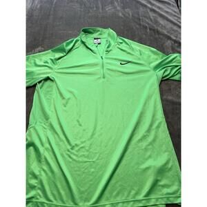Nike Pullover Mens XL‎ Green Lightweight 1/2 Zip Dri Fit Long Sleeve Performance